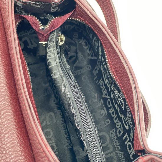 Сумочка Renato Angi бордовая кожаная - фото 5, 