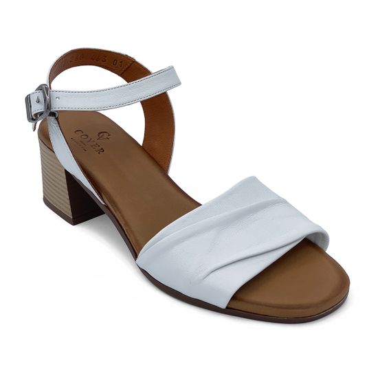 Босоножки CV COVER белые кожаные - фото 2, 268 463 COV BEYAZ DERI