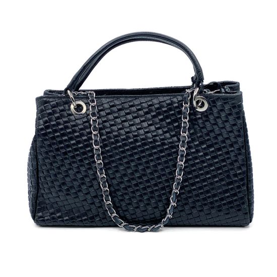 Сумка на плечо MOT CLE  кожаная плетеная черная - фото 1, 