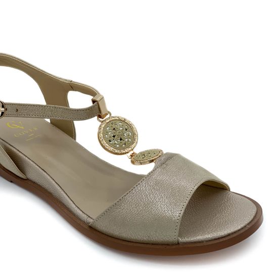 Босоножки Cover бежевые кожаные - фото 6, 