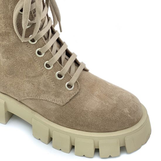 Ботинки Mimmu бежевые замшевые демисезонные - фото 5, M405M1 MIM BEIGE