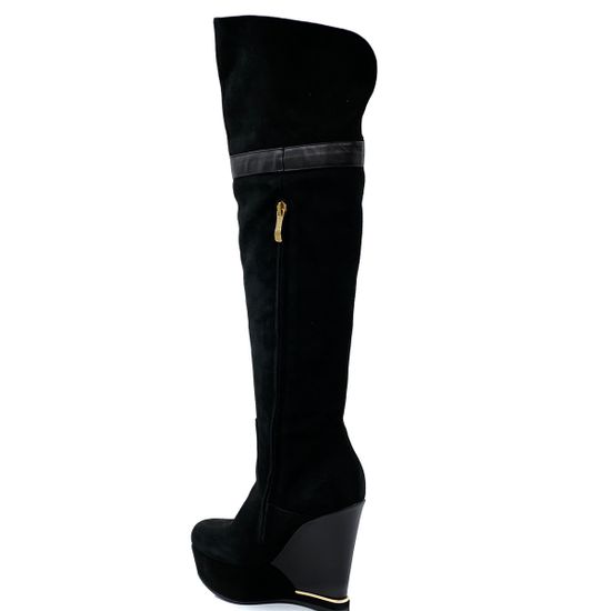 Ботфорты Renzi черные замшевые байка - фото 3, 452910 RZ