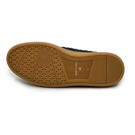 Слипоны GIAMPIERONICOLA синие кожаные плетеные - фото 4, 