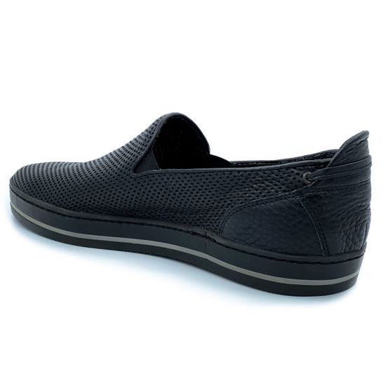 Слипоны Baldinini черные кожаные перфорированные - фото 3, 