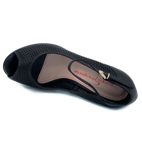 Босоножки Giorgio Piergentili черные кожаные - фото 4, 