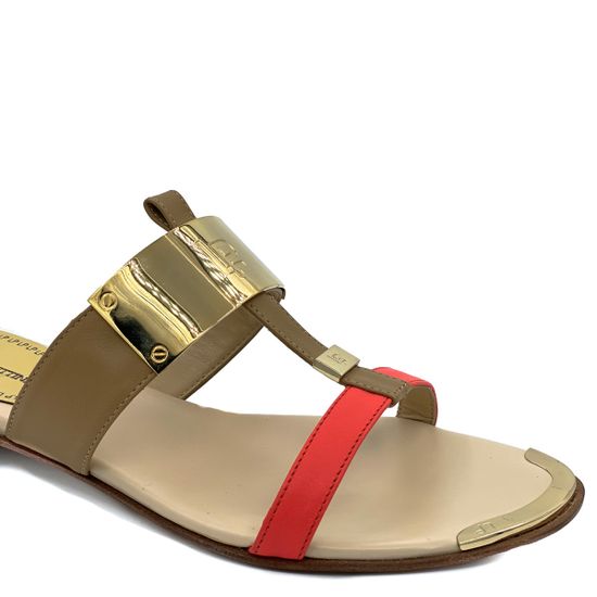 Шлепанцы Loretta Pettinari бежево-красные - фото 6, 