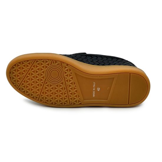 Слипоны Giampieronicola синие кожа плетеная - фото 4, H44557C GPN BLU