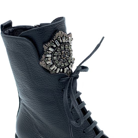 Ботинки Cover черные кожаные байка - фото 5, 