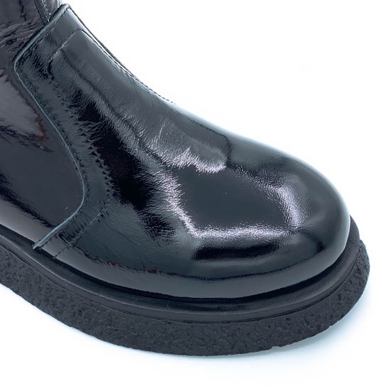 Ботинки Tuffoni черные из лакированной кожи МЕХ - фото 6, 