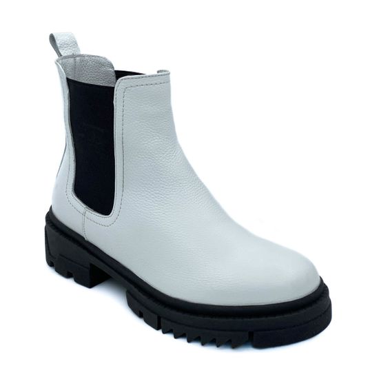 Ботинки Cover белые кожаные МЕХ - фото 2, 533203-2 COV