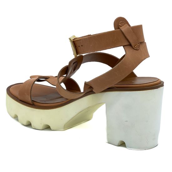 Босоножки Jeannot коричневые кожаные - фото 3, 