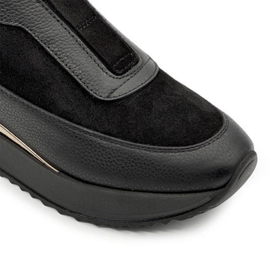 Полуботинки KELTON черные замша/кожа на меху - фото 6, 