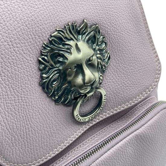 Сумка-рюкзак Renato Angi фиалкового цвета кожаная - фото 4, 