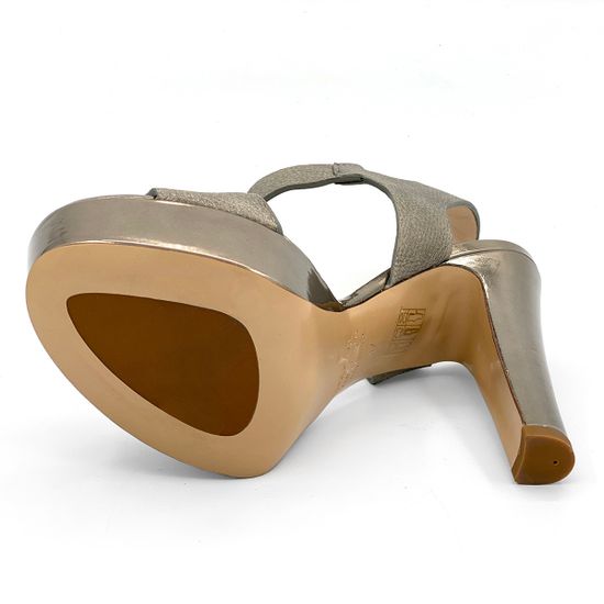 Босоножки Renzi кожаные серебряные на платформе - фото 4, 524200 RZ