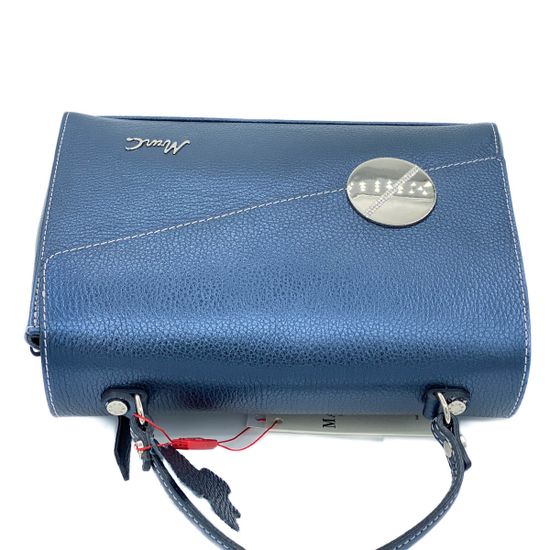 Сумочка Marina Creazioni синяя кожаная маленькая - фото 4, 