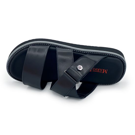 Шлепанцы Mario Bruni кожаные черные - фото 5, 1351 MB