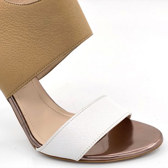 Босоножки Renzi кожаные бело-бежевые - фото 6, 501500 RZ