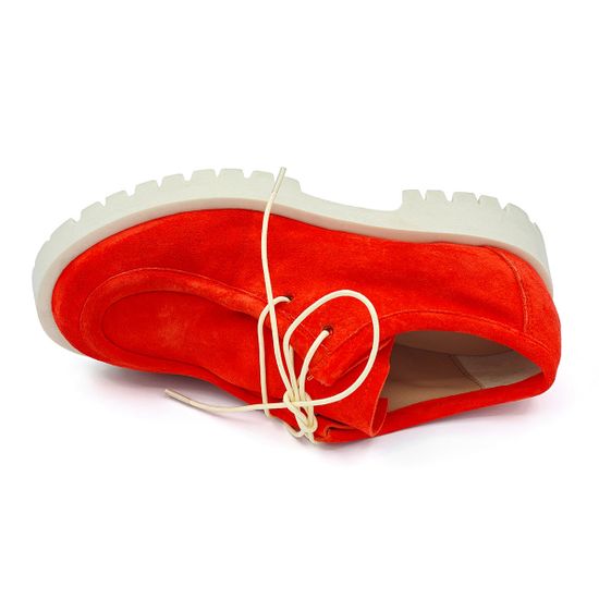 Полуботинки MIMMU замшевые оранжевые со шнуровкой - фото 5, E007E2 MIM ARANCIA