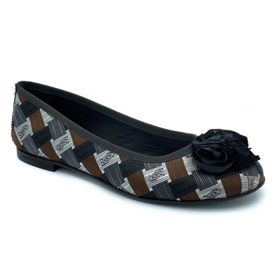 Балетки Gerardino di Maggio мультиколор комбинация кожи и текстиля - фото 2, 