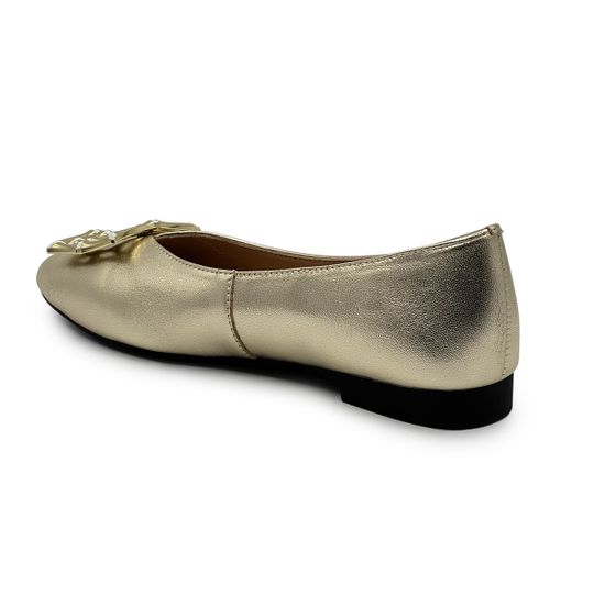 Балетки женские TUFFONI кожаные золотого цвета - фото 3, 2424011LL TUF