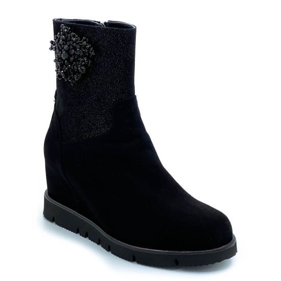 Ботинки Ilasio Renzoni черные замшевые МЕХ - фото 2, 