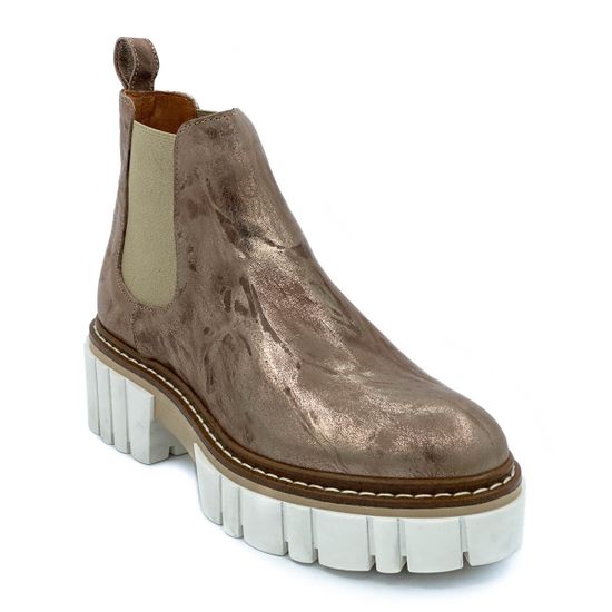 Ботинки Mimmu бронзовые кожаные демисезонные - фото 2, E502E1 MIM METAL