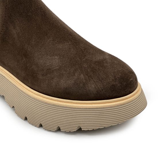 Ботинки KELTON замша/текстиль коричневые на байке - фото 6,