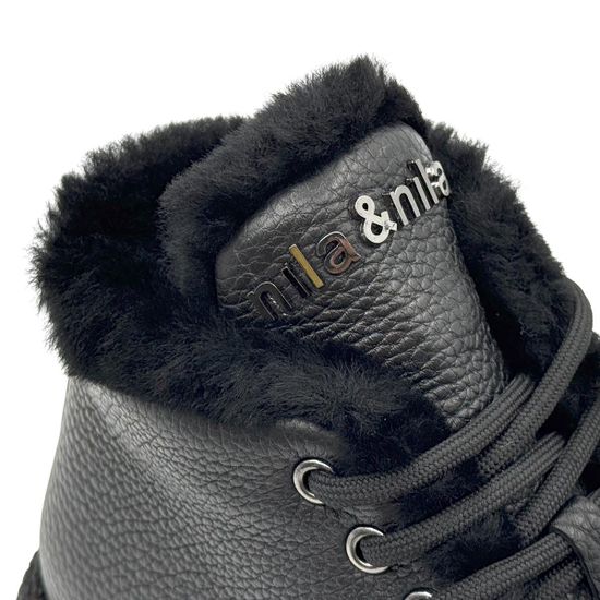 Ботинки NILA&amp;NILA черные кожаные на меху - фото 7, NO9005M NIL NERO