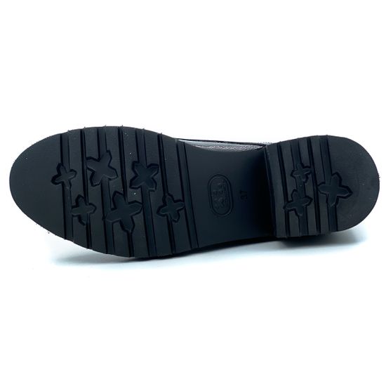 Полуботинки женские Donna Soft из черного наплака на устойчивом каблуке - фото 4, 