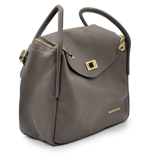 Сумка Di Gregorio серая кожаная - фото 2, 8943 DG GRIGIO