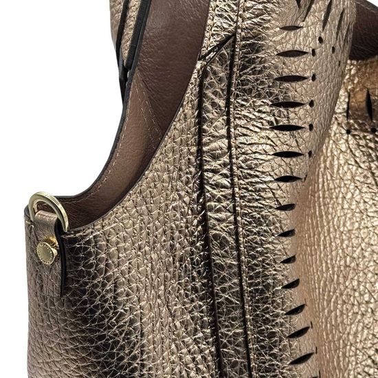 Сумка Loristella золотая кожаная - фото 5, 