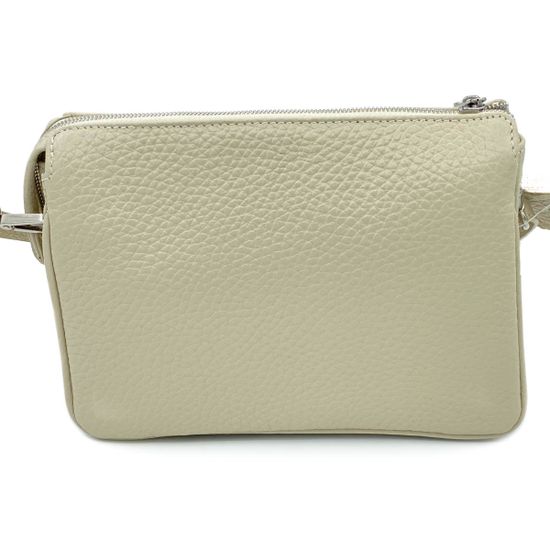 Клатч Di Gregorio бежевый кожаный - фото 3, 