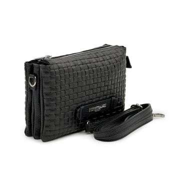 Клатч Renato Angi черный кожаный плетенный - фото 2, 3451417 RA NERO