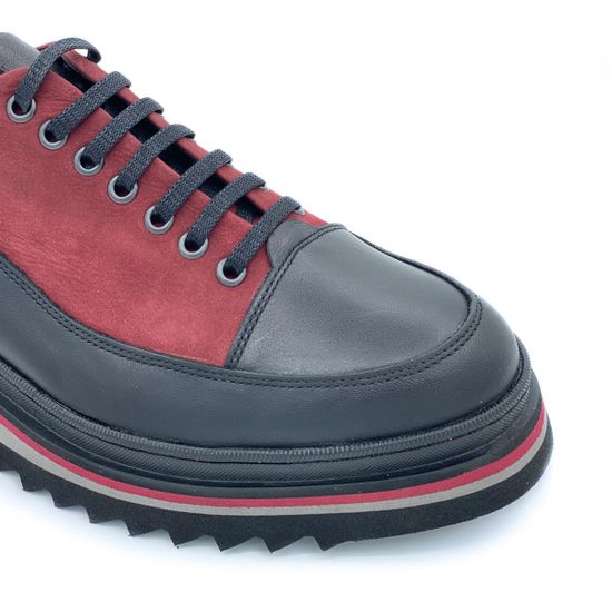 Кеды Lab Milano черно-бордовые кожаные демисезонные - фото 6, 