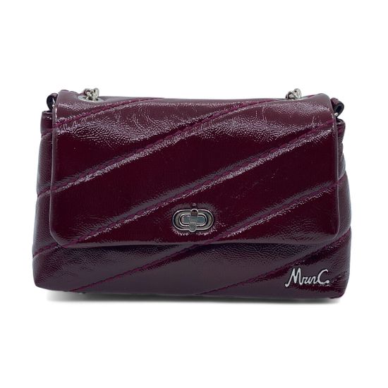 Сумка Marina Creazioni бордовая из стеганой лакированной кожи - фото 1, B6714  MC BORDO LAK