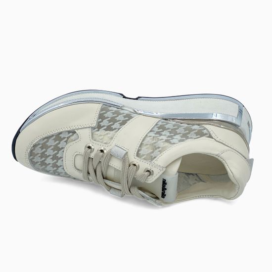 Кроссовки NILA NILA с прозрачной вставкой белые кожа/текстиль - фото 5, NO5823 NIL BIANCO