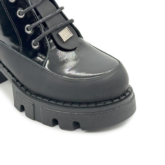 Ботинки Lab Milano черные кожа/лак демисезонные - фото 5, G058811 LAB NERO