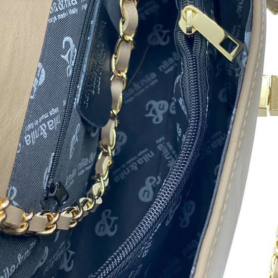 Сумка NILANILA замша/кожа бежевая к артикулу VICTORIA-VL - фото 3, 