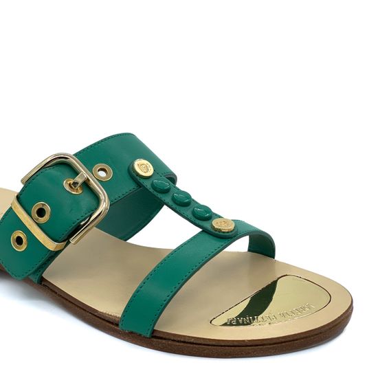 Шлепанцы Loretta Pettinari зеленые кожаные - фото 5, 4736 LP VERDE