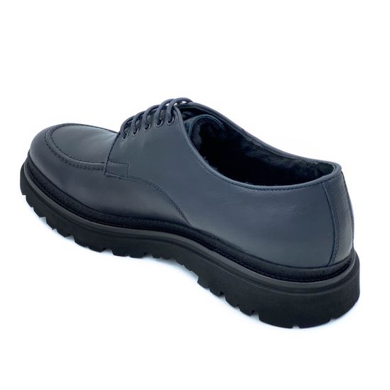 Ботинки Giampieronicola темно-синие кожаные МЕХ - фото 3, M42502 GPN