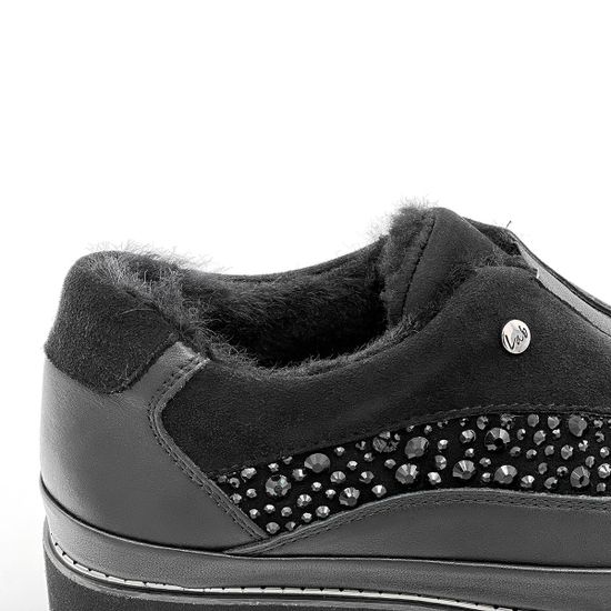 Полуботинки Lab Milano черные замшевые МЕХ с кожаными вставками - фото 6, 