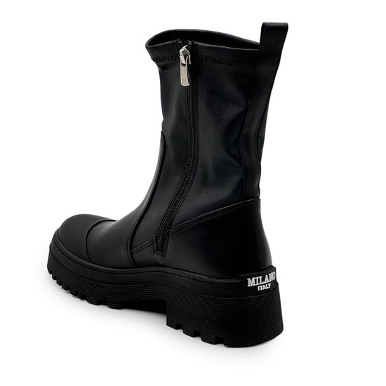 Ботинки  высокие TUFFONI черные кожаные на байке - фото 3, 3624015LB TUF