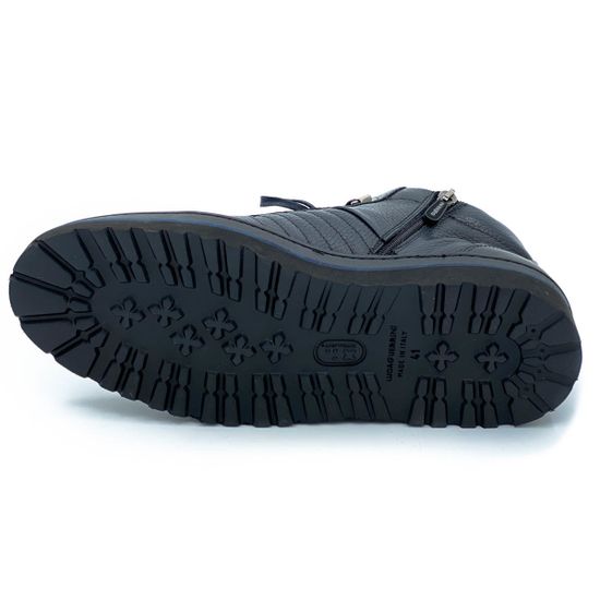 Ботинки Luca Guerrini синие кожаные МЕХ - фото 4, 