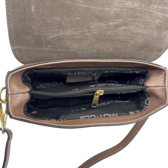 Сумка кросс-боди MOT-CLE кожаная коричневая - фото 5, VNT MOT MORO