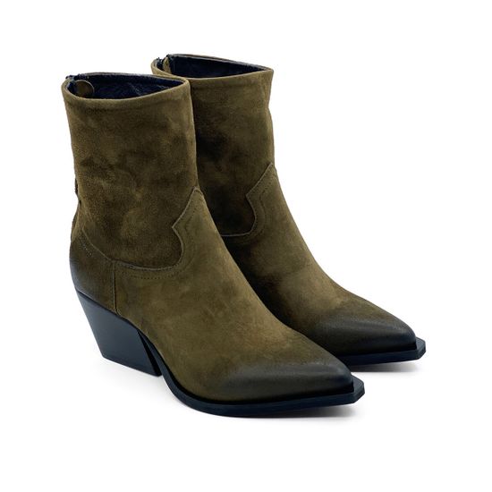 Ботинки Казаки MIMMU замшевые демисезонные зеленые - фото 8, F702K1 MIM MILITARY