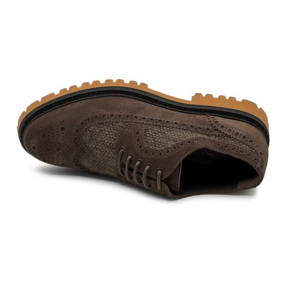 Полуботинки-броги GIAMPIERONICOLA коричневые из нубука демисезонные - фото 5, 41102 GPN MORO