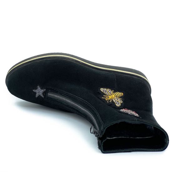 Ботинки Mara черные замшевые МЕХ - фото 5, 