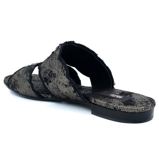 Шлепанцы Mimmu черно-бронзовые - фото 3, 