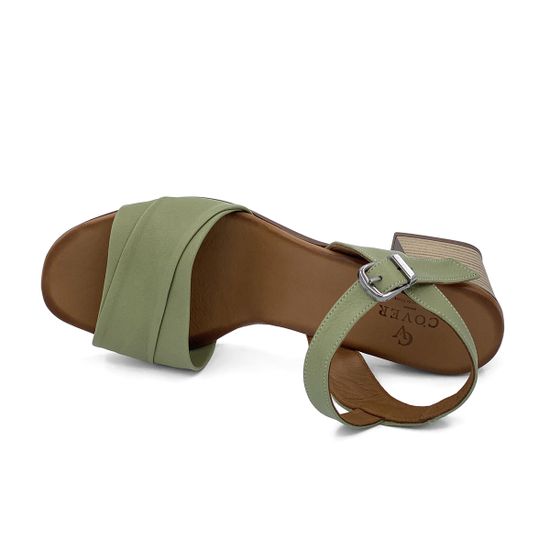 Босоножки CV COVER зеленые кожаные - фото 5, 268 463 COV AVOKADO