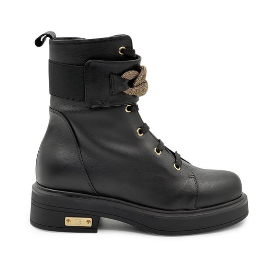 Ботинки Ilasio Reanzoni черные кожаные на байке - фото 1, 5712 IR NERO